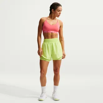 Nike Womens One Dri-FIT High-Waisted 3 2-in-1 Shorts in Yellow | DX6016-736