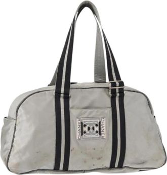 Chanel Pre-owned Nylon Weekendtas - Dames - Vintage Weekendtas - Grijs - ONE Size - Nylon - Vintage