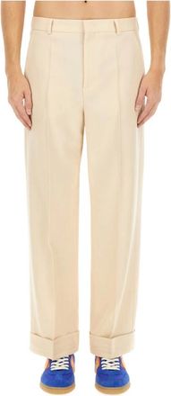 Valentino Broeken, Heren, Beige, L, Wol, Kostuumbroek