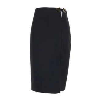Elisabetta Franchi Midi Skirts, female, Black, Size: M Midi Skirt