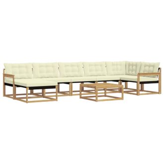 vidaXL Conjunto De Sof&aacute;s De Exterior 8 Pcs Blanco Y Crema Vidaxl