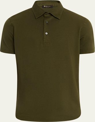 Loro Piana Mens Cotton Pique Polo Shirt