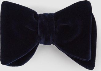 Reiss Mens Navy Velvet Bow Tie, One Size