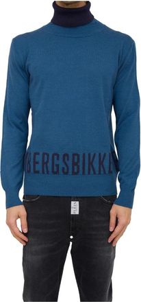 Dirk Bikkembergs Blauw Shirt Casual Mode Stijl - Heren - Coltruien - Blauw - L - Wol - Truien & Vesten