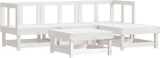 vidaXL 5 Piece Garden Lounge Set White Solid Wood Pine vidaXL