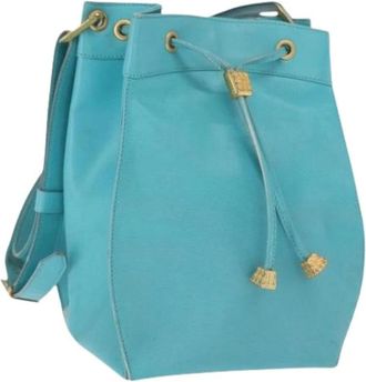 Dior Pre-owned Bucket Bags, female, Blue, Size: ONE SIZE Pre-owned Leather Bucket Bag