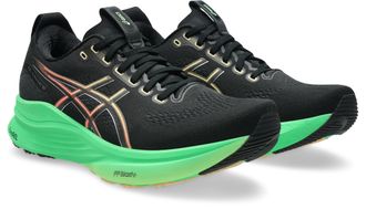 Asics Laufschuh ASICS GEL-KAYANO 32, Herren, Gr. 44,5, schwarz, vital gr&uuml;n, Synthetik, Schuhe Laufschuh, f&uuml;r mehr Stabilit&auml;t