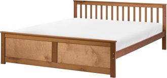 Beliani Cama Con Somier De Madera De Pino Mdf Minimalista 180 X 200 Cm Marr&oacute;n Olendon