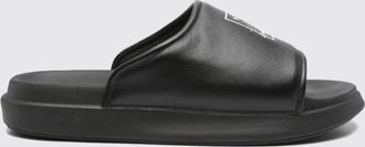 Yohji Yamamoto Sandali slide in gomma con punta aperta e logo stampato a contrasto