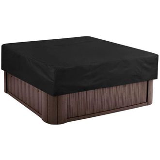 OEM Cubierta Para Spa Exterior, Cubierta Cuadrada Impermeable Para Jacuzzi, Cubierta De Poli&eacute;ster 190t, Resistente Al Polvo Y A Los Rayos Uv, Negra, 220x2