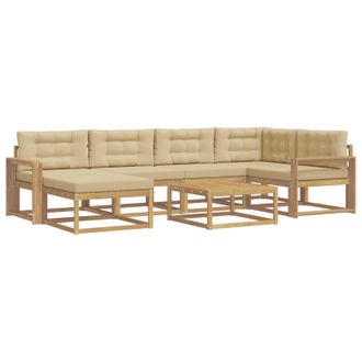 vidaXL Conjunto De Sof&aacute;s De Exterior 7 Pcs Y Beige Vidaxl