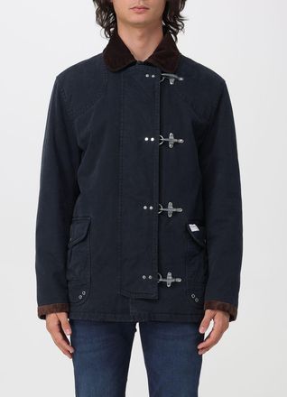 Fay 4 Ganci Cotton Jacket with Velvet Collar and Patch Pockets