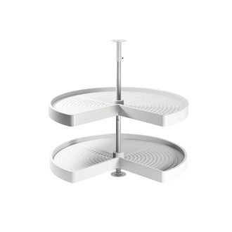 Emuca Emuca - Juego De Bandejas Giratorias Shelvo 3/4, Para M&oacute;dulo 800mm, Pl&aacute;stico Y Aluminio, Blanco