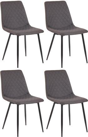Clp Clp - Juego De 4 Sillas De Comedor Telde Tapizadas En Tela Gris Oscuro