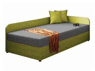 Mirjan24 Mobilier1 - Cama Memphis 128, Lux 22 + Lux 06, Individuales, 90x200, Tapiz, Somieres, 95x205x60cm