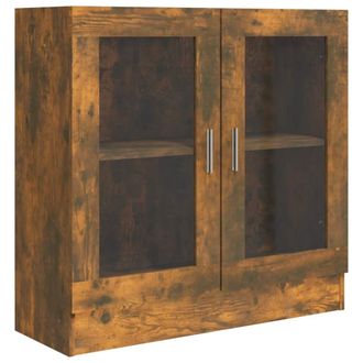 vidaXL Vitrina Madera Contrachapada Roble Ahumado 82,5x30,5x80 Cm Vidaxl