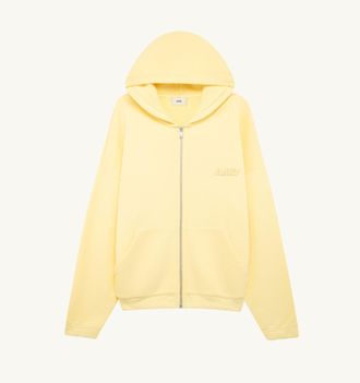 Autry FELPA A ZIP INTERA CON CAPPUCCIO E LOGO IN TONO UNISEX