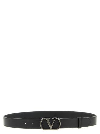 Valentino Garavani Black VLogo Signature Belt