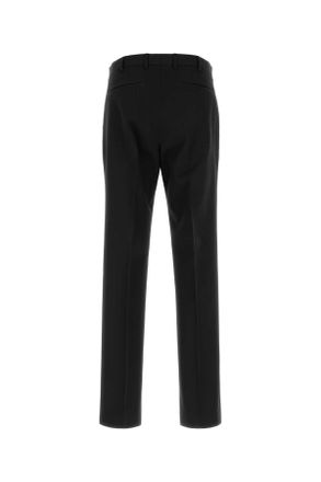 Pantaloni Torino Mens Black Wool Pant Nero Exterior: Virgin Pantaloni Trousers