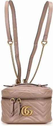 Gucci Pre-owned Backpacks, female, Beige, Size: ONE SIZE Pre-owned Leather Backpack