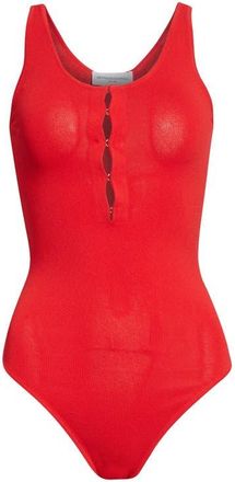 Brandon Maxwell The Scarlett Scoop Neck Bodysuit in Red at Nordstrom, Size Medium