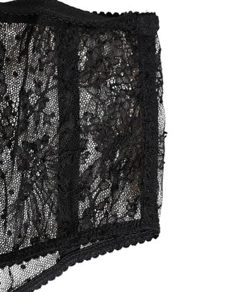 Dolce & Gabbana Womens Black Lace Polka Dot Mesh High Waist Underwear Dots Polyamide Clothing