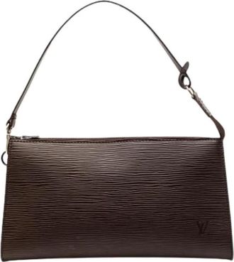 Louis Vuitton Pre-owned Pochette Accessoires - Dames - Vintage Schoudertas - Bruin - ONE Size - Leer - Vintage