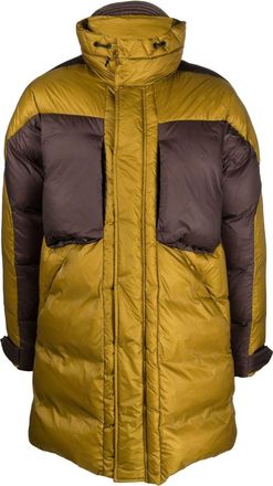 Colmar zip-up panelled down jacket - men - Polyamide/Polyamide/Feather Down - M - Brown