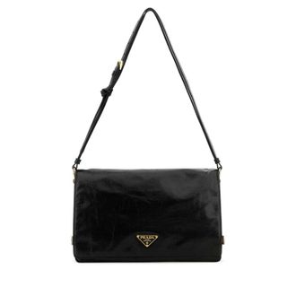 Prada Black Leather Medium Shoulder Bag