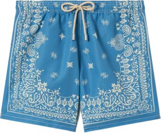 MC2 Saint Barth Intricate Paisley Bandana Patterned Shorts with Elastic Waistband