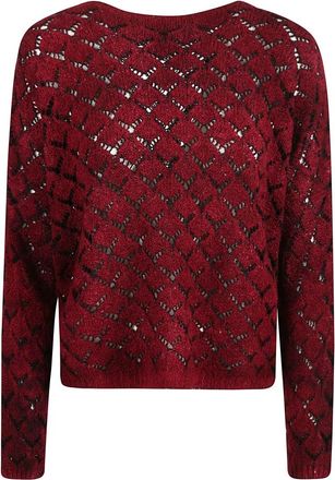 Avant Toi Rondgebreide Kleding - Dames - Ronde hals truien - Rood - S - Wol - Truien & Vesten