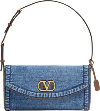 Valentino Garavani Small DeVain Denim Shoulder Bag