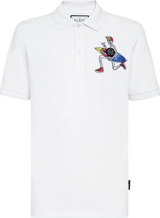 Philipp Plein Slim Fit Polo Shirt SS Hawaii - Heren - Polos - Wit - 4XL - Katoen - Tops