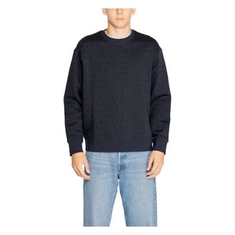 A|X Armani Exchange Sweatshirts, male, Blue, S, Blue Printed Sweatshirt Men Fall/Winter