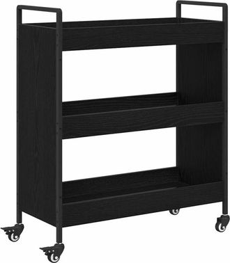 vidaXL Carro de Cocina Manual Roble negro 70 x 30 x 82 cm Vidaxl