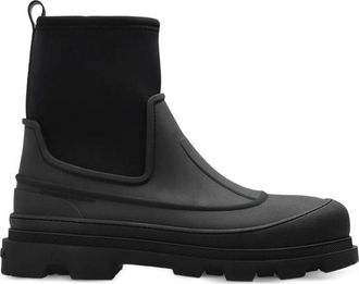 Moncler Black Solid Panelled Boots