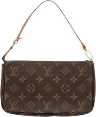 Louis Vuitton Pre-owned Pochette Pouch - Dames - Vintage Mini Tas - Bruin - ONE Size - Leer - Vintage