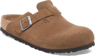 Birkenstock Womens Boston Clogs in Tan Suede - Size UK 7.5