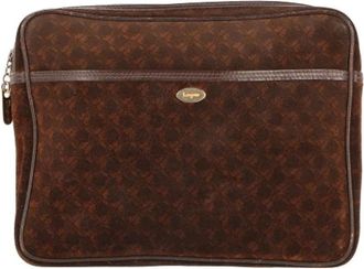 Ferragamo Pre-owned Suede pouches - Dames - Vintage Clutch - Bruin - ONE Size - Leer - Vintage