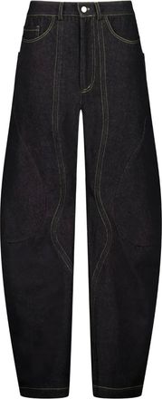 Lueder Engineered jeans met contrasterend stiksel - Blauw