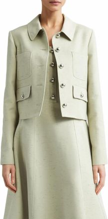 Altuzarra Astley Crop Flecked Jacket In Green Lily