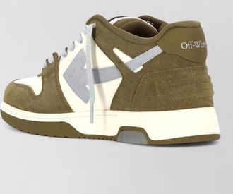 Off-white suede panel high-top sneakers