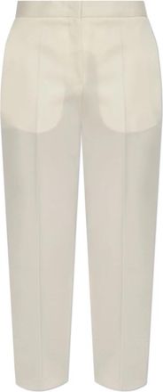 Jil Sander Wollen Broek - Dames - Straight fit broeken - Geel - S - Wol - Broeken