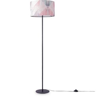 Paco Home Paco Home - Lampada Da Terra Soggiorno Camera Da Letto E27 Pastello Chiaro Vintage Multicolore (&Oslash;38cm), Lampada da terra - Nero