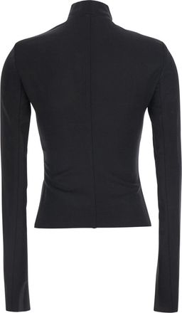 Rick Owens Womens Crop Jacket Gary Black Wool Blend Coat