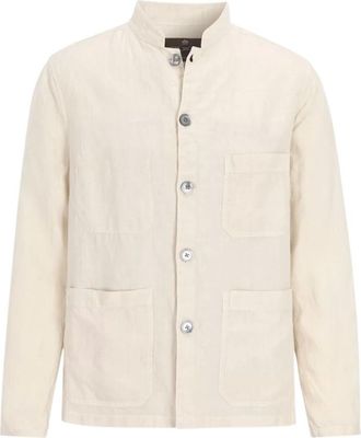 Oscar Jacobson Wit Linnen Overshirt Regular Fit - Heren - Zomerjassen - Beige - XL - Linnen - Jassen