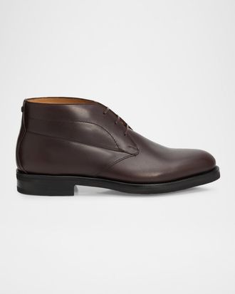 Ferragamo Men & apos;s Settimot Leather Desert Boots