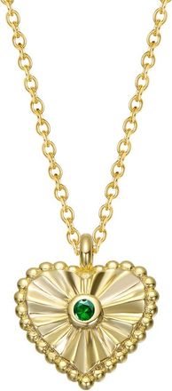Rachel Glauber 14K Plated Cz Heart Necklace