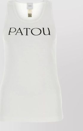 Patou cotton logo print sleeveless tank top