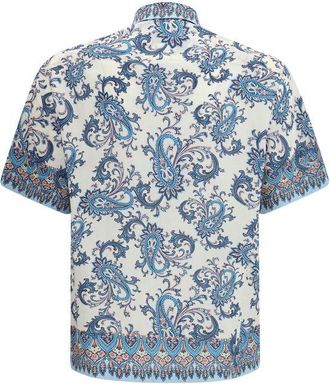 Etro Floral and Paisley Cotton Shirt - Blue